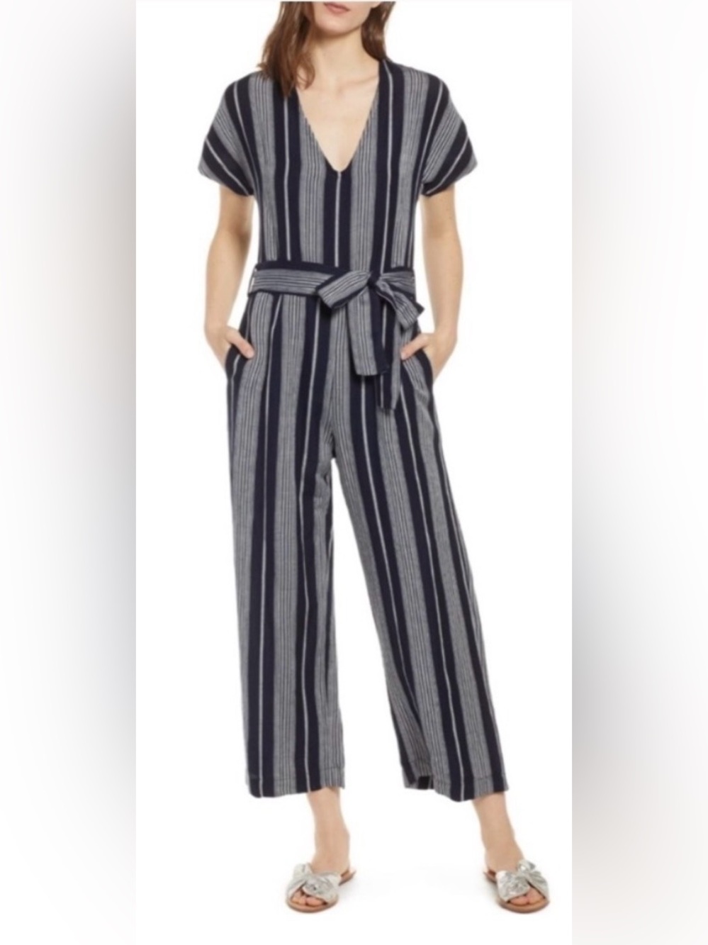 Rails Angela Mediterranean Stripe Navy Jumpsuit - Picture 11 of 11
